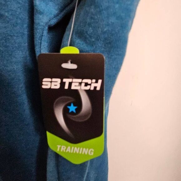 SB Tech Teal Training Hoodie NWT Mens Large Kangaroo Pocket Performance Drawstri - Picture 5 of 5